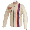 Cream Steve McQueen Heuer GrandPrix Leather Jacket